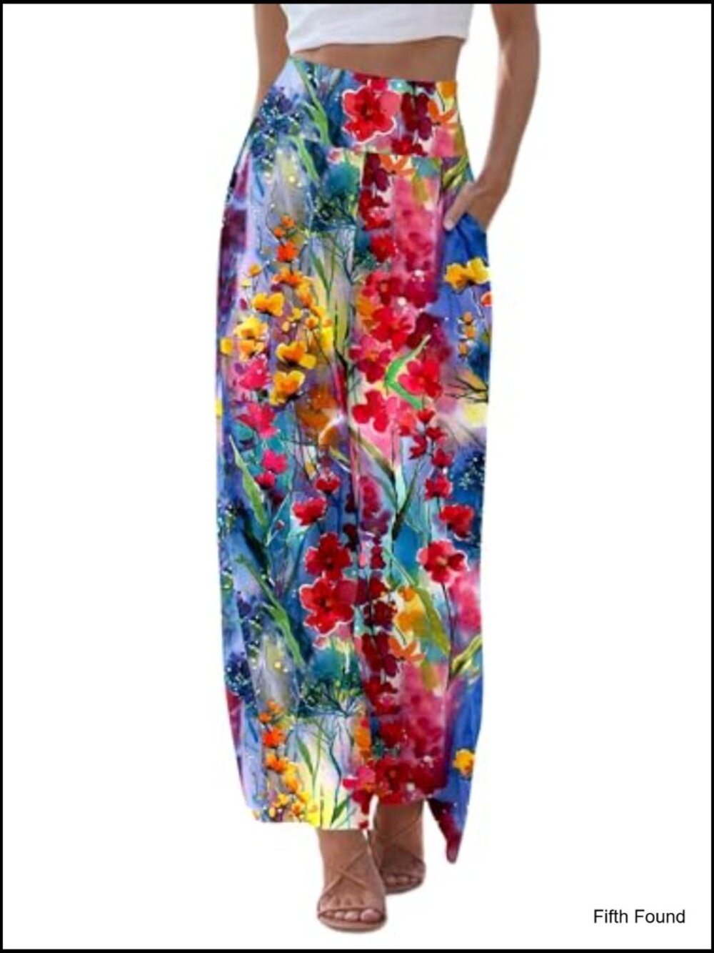 Wide Leg Palazzo Lounge Pants with Pockets High Waist Flowy - Picture 2 of 6